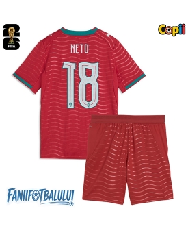 Portugalia Pedro Neto #18 Echipament de Fotbal Replică Mondial 2026 Copii Acasa (+ Șorturi)